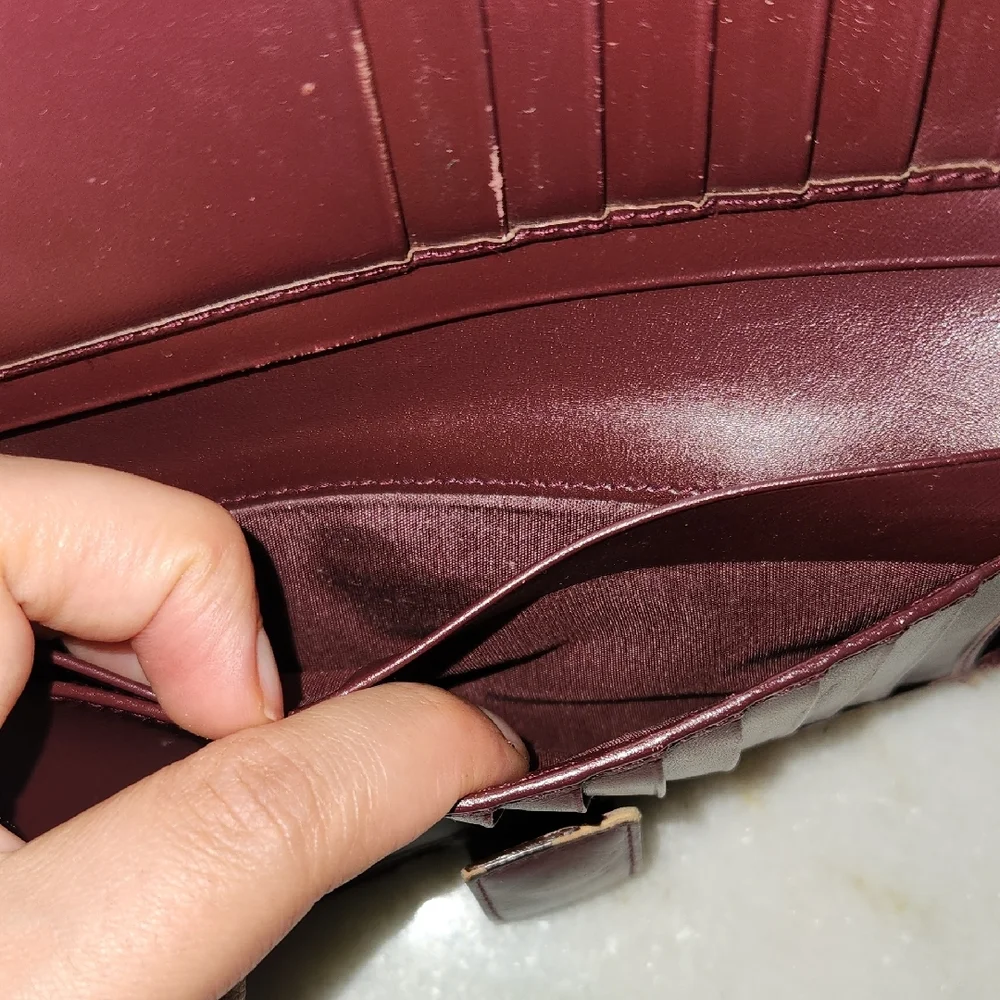 Christian Dior Rich Brown and Burgundy Leather Wallet